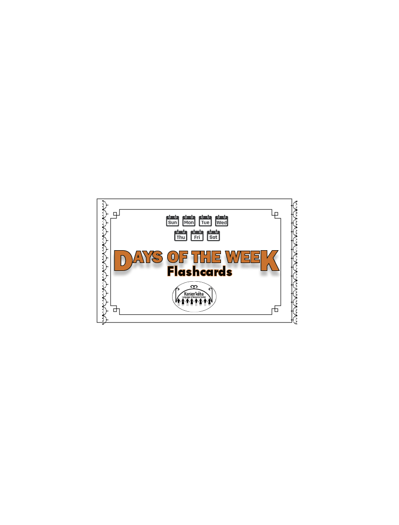 Days of the Week Flashcards 4x6