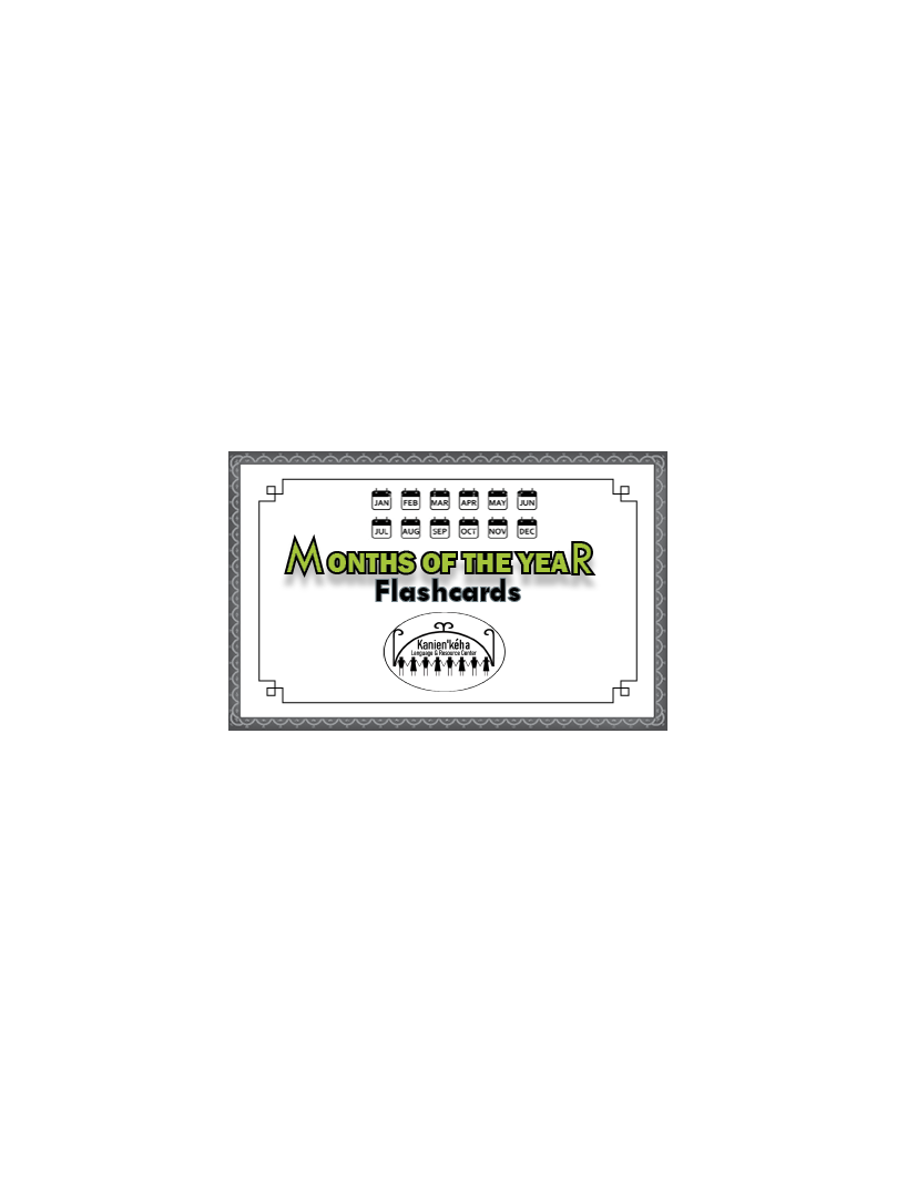 Month of the year flashcards 4x6