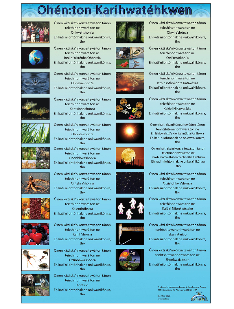 Ohenton Kariwatehkwen one page Larger Poster 11 x 17