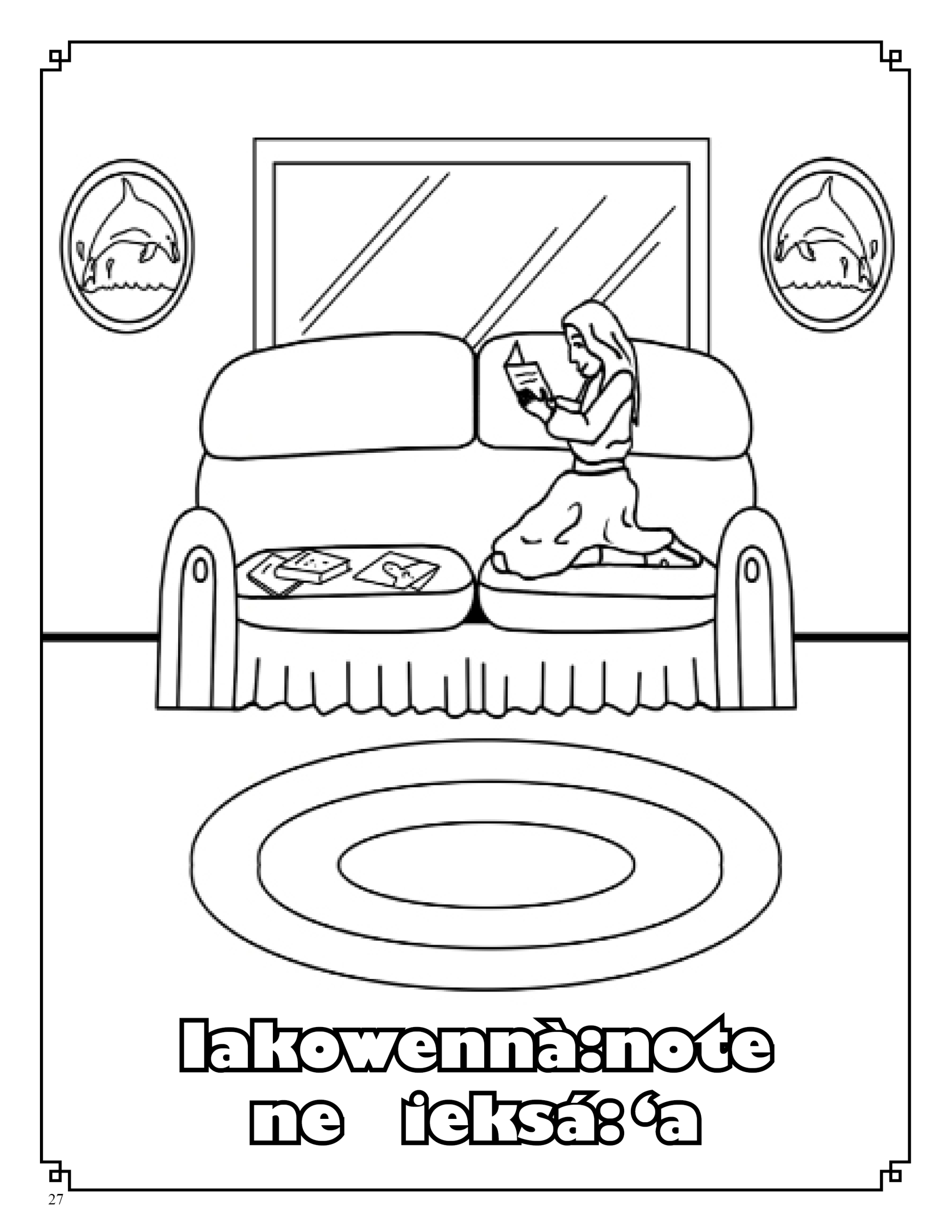 Kanien’kéha noun and verbs coloring book Mohawk language learning daily routine